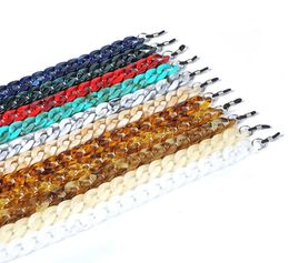 Chaîne de lunettes en perles acryliques multicolores de style EuroAm, 2 pièces entières, Vintage, corde de lunettes, 6261171