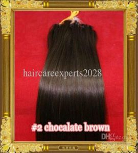 Entier 300 Slot 12quot 26quot Micro ringloop remy Extensions de cheveux humains extension de cheveux 2 brun foncé 1gs2389736