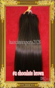 Hele 300Slot 12quot 26quot Micro RingsLoop Remy Human Hair Extensions Hair Extention 2 Dark Brown 1GS8929431