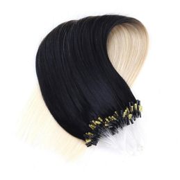 Extensiones de cabello con anillo Micro Loop de 300 ranuras enteras 1gs 300g 100 Ombre 1B30 cabello humano brasileño Remy pieza recta rápido Deliv5852365