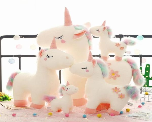 Juguetes de peluche enteros de 30cm, lindo y pequeño unicornio, juguete de caballo, animales de peluche, muñecos de dibujos animados para niños, regalos de cumpleaños y Navidad 9477567