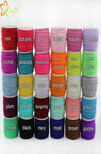 Entier 30 couleurs 18 élastique maigre 3mm largeur 50yardsroll bricolage bébé bandeaux cheveux accessoires chapeaux pour femmes VOUS CHOISISSEZ 3 CO1857311