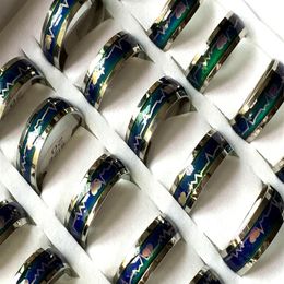 Hele 30 Stuks 8mm band zilver Stemming kleurverandering emotie 316L roestvrij stalen ringen sieraden vinger ring mannen vrouwen ringen2957