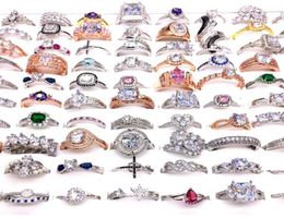 ensemble 30pcsLot femmes039s anneaux strass cristal zircon pierre bijoux bague couple cadeaux bandes de mariage mélanger les styles de mode 4386910