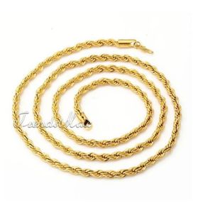 Collier plaqué or 345 24 carats, chaîne corde pour hommes et femmes, bijoux GF GNM285549053