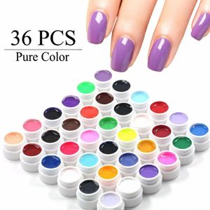 Hele-36 pure kleur uv gel nail art tips diy decoratie voor nagel manicure gel nagellak extensie pro-gel vernissen make-up T2495