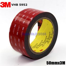 Whole-3M VHB 5952 Zwart Heavy Duty Montage Tape Dubbelzijdig Zelfklevende Acryl Schuim Tape 50mmx3Mx1 1mm2833