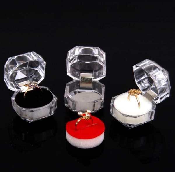 Présentoir d'anneaux en plastique, 40 pièces, boîte à bijoux, blanc, noir, rose, rembourrage, 8143668