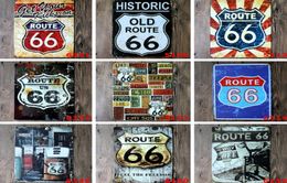 Styles entièrement 40 Route 66 Signes en métal rétro en étain peinture à la maison affiches artisanat fournitures murales images décor