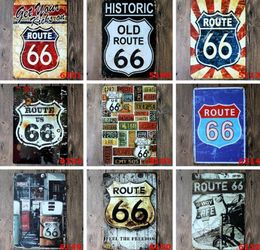 Todo 40 estilos Ruta 66 Carteles de metal retro Pintura de hojalata Decoración para el hogar Pósteres Suministros para manualidades Arte de la pared Imágenes Decoración Regalo de Navidad 8904009