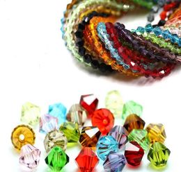 Glass de cristal facetado de 4 mm entero 5301 Bicone Beads Jewelry Diy U Pick Color5578510