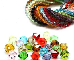Verre de cristal à facettes de 4mm, 5301 perles Bicone, bijoux à faire soi-même, au choix, color2340148
