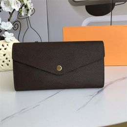 Entièrement 5 couleurs mode Single Zipper Pocke Men Femmes Portefeuille en cuir Lady Ladies Long Purse avec Orange Box Card275p