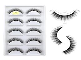 Entiers 5 paires de cils de vison 100 pcs 3d faux cils ailés maquilleurs épais maquilleurs cils dramatiques volume naturel faux œil l9862131