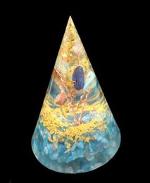 Entièrement 5 pcs Orgone Energy Stone and Resin Pyramid Pendant Pyradant Copper Fire Wrap Tree of Life Jewelry94259668742689