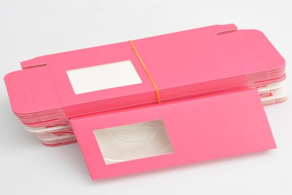 Boîte d'emballage de faux cils en papier, 50 pièces entières, boîtes rose foncé, emballage avec logo personnalisé, faux cils de vison de 25mm, case8218414
