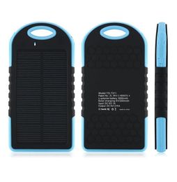 Batería de copia de seguridad externa de 5000mAh 2 USB Port Solar Bank Bank Backup externo con caja minorista para iPhone iPad Samsung Mobile Phone8836741