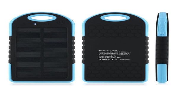 Todo 5000mAh 2 puertos USB Cargador de banco de energía solar Batería de respaldo externa con caja al por menor para iPhone iPad Samsung Teléfono móvil4919231