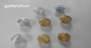 Entièrement 500pcs plaqués argentés Silvergold Lantern Spring Spiral perles Cages Pendentifs pour fille Collier DIY Bijoux de fabrication accessoires1092524