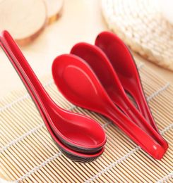 Couverts de maison de couleur rouge et noir, bol en plastique japonais, cuillère à soupe et à bouillie, 500 pièces entières, 3687592