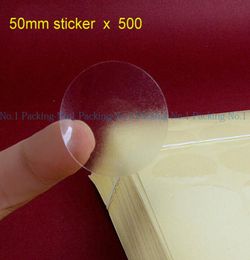 Hele 50 mm transparante PVC -stickers Round Round Clear afdichtingsstickers 5 cm rond 500 StickersLot4921473