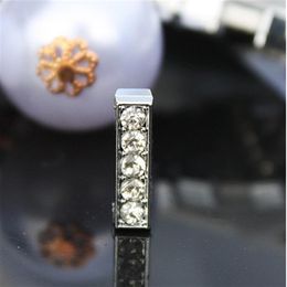 Entier - 50pcs / lot 10mm I Full Strass Bling Slide Letters Fit For 10mm DIY Pet Collar Leather Wristband 0030302U