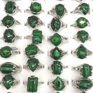 Bagues en Malachite pour femmes, 50 pièces entières, taille mixte, en pierre naturelle, pour Promotion 291s