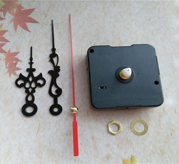 Kit de movimiento para reloj de cuarzo, 50 Uds., mecanismo de husillo, eje de 12MM con manecillas de reloj de Metal negro, 5174095