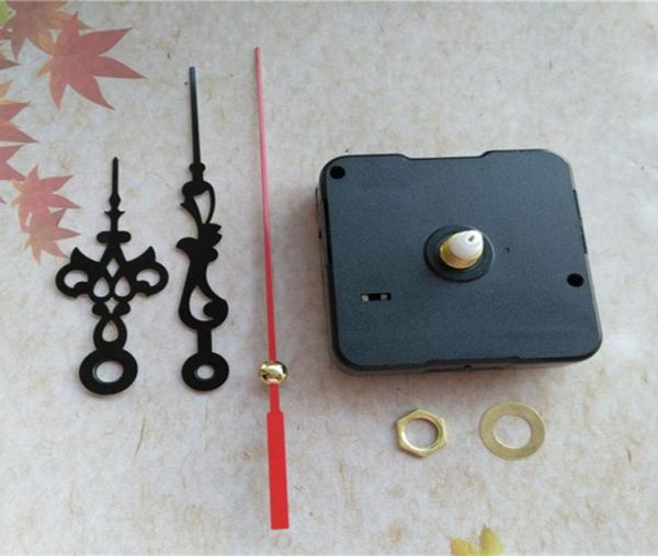 Kit de mouvement de l'horloge de quartz de 50pcs entièrement arbre du mécanisme de broche 12 mm avec horloge noire en métal Hands5089658