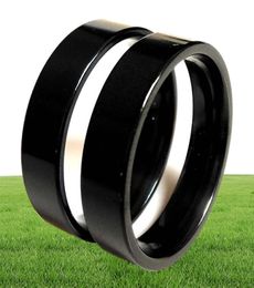 Hele 50 stcs unisex zwarte band ringen brede 6 mm roestvrijstalen ringen voor mannen en vrouwen bruiloft verlovingsring vriend geschenkfeest fav9612289