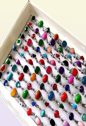 Entièrement 50pcslot coloré pour femmes ramines cristal en émail argent anneaux dames filles charme mignon anneaux de doigt cadeau fashion2412205
