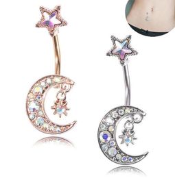 Hele 50pcSlot Moon Star Style navel piercing studs titanium stalen navel sieraden voor salon en piercing benodigdheden3561390