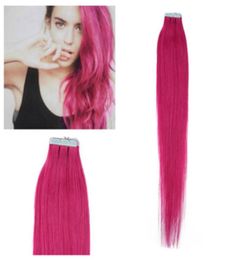 Hele 5A 16quot 24quot 100 Menselijk haar PU EMY Tape Skin Hair Extensions 25gpcs 40pcs100gset roze DHL 4247011