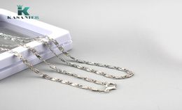 Todo 5 piezas de moda 25 MM 925 collar de cadena de plata SChain Figaro para niños, niñas, mujeres, joyería para hombre 16 38 pulgadas Chain1763844