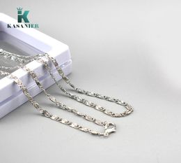 Todo 5 piezas de moda 25 MM 925 collar de cadena de plata SChain Figaro para niños, niñas, mujeres, joyería para hombre 16 38 pulgadas Chain7138334