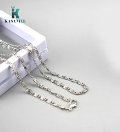 Ensemble de 5 pièces en argent 925 de 25MM, chaîne Figaro, collier pour enfants, garçons, filles, femmes, bijoux pour hommes, 16 à 38 pouces, chaîne 4425437