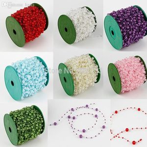 Whole-60m 1 rouleau 8 mm perles perles Garland Chain de mariage Décorations de mariage Centre de bougie de bougie DIY Favoris294V