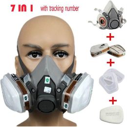 Whole-6200 Masque à gaz respirateur Masques corporels Filtre à poussière Peinture Spray Demi-masque facial Construction Mining322j