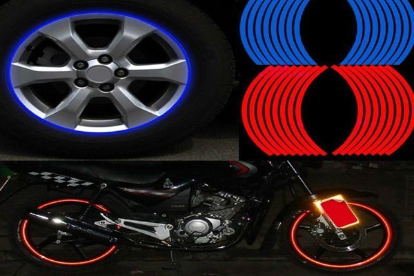 Entièrement 7 couleurs16 rayures 14quot18quot roue de roue autocollant de décalage pour la voiture pour moto celles de la voiture blister pack5062669