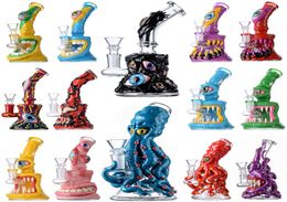 Entier 7 pouces Halloween Style Narguilés Uniqe Bongs Petits Mini Rigs Heady Verre Bécher Bong Pomme De Douche Perc Tuyaux D'eau 14mm Fema6851330