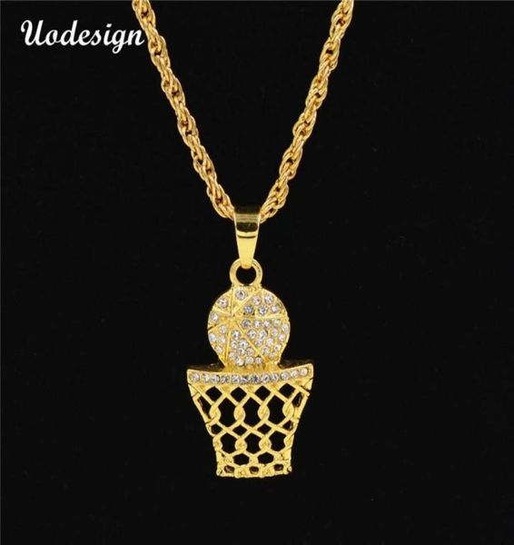 Entièrement 70 cm de long Nouveau basket-ball et panier Charmes Collier pendentif Collier Gold Chains pour hommes Hiphop Bling Bling Gift Box27516125846