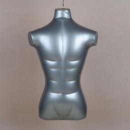 Todo 74CM medio torso sección más gruesa cuerpo inflable maniquíes cuerpo modelo masculino busto sin brazos maniquis para ropa M00012234H