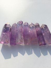 Entièrement 7pcs de haute qualité 100 amethyste violet naturel en tringle de pierre de pierre cristalline Reiki guérison6442723