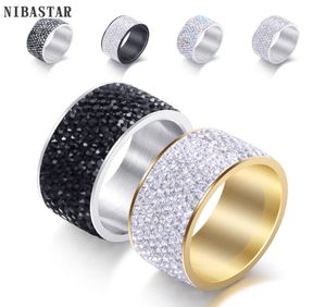 Hele 8 rij Kristallen Ringen voor Vrouwen Oostenrijk Kristallen Ring Roestvrij Staal Bijoux Voor Vrouwen Bruiloft Sieraden5877616