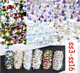 entièrement 800pcs Flame Crystal Crystal 3D blanc clair AB Fix Fix Nail Art Hingestones DMC SS3SS16 DIY GLITTERS MANICURE DECO4185282