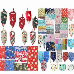 Entier 800pcs / lot 2021 vacances de Noël vêtements pour chiens chiot bandanas pour animaux de compagnie collier écharpe noeud papillon coton le plus à la mode LS092 mixe2813