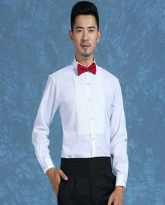 geheel en detailhandel hoge kwaliteit bruidegom shirts man shirt met lange mouwen wit overhemd bruidegom accessoires 019530461