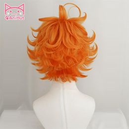 Whole-Anihut Emma Cosplay Perruque Anime Yakusoku no Neverland Femmes Orange Cosplay Perruque 63194 The Promised Neverland Emma277V