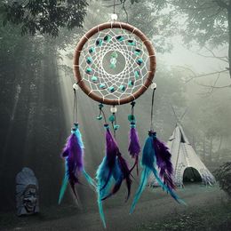 Hele-antieke imitatie betoverde bos Dreamcatcher cadeau handgemaakte dromenvanger net met veren muur hangende decoratie O156T