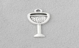 Breloques de table en alliage plaqué argent Antique, verre à vin, bijoux à bricoler soi-même, breloques entières 1021mm, 100 pièces, AAC13225174257